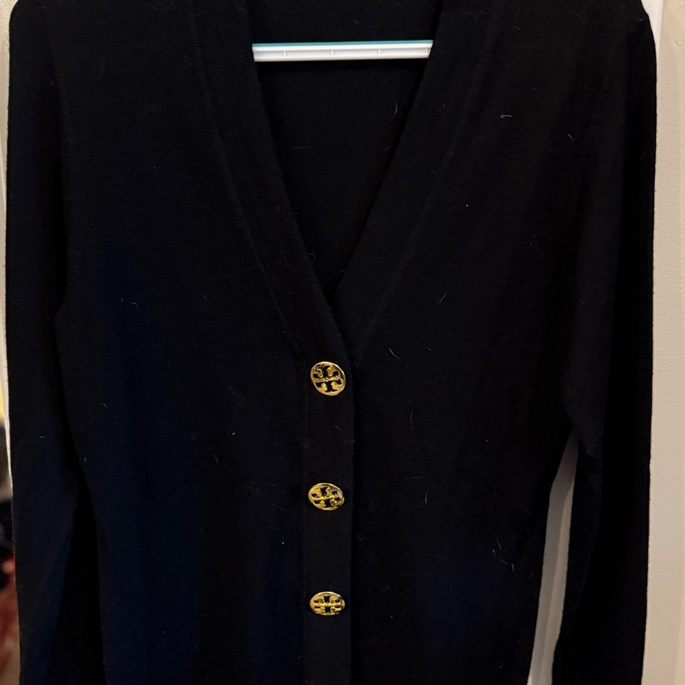 Tory Burch Black Cardigan with Gold Accents SOLD